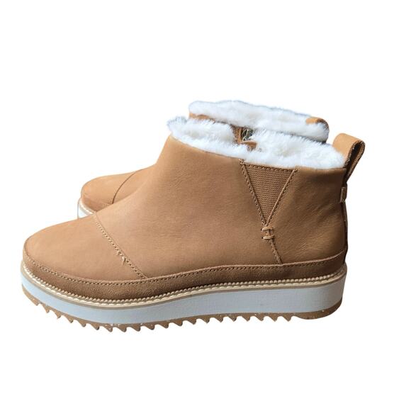 TOMS Women's Marlo Ankle Boots in tan leather and suede women's 6 - Picture 3 of 9